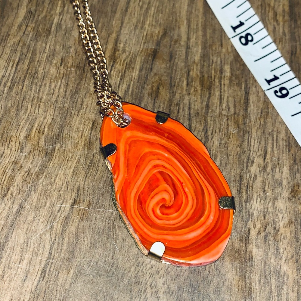 long agate statement necklace